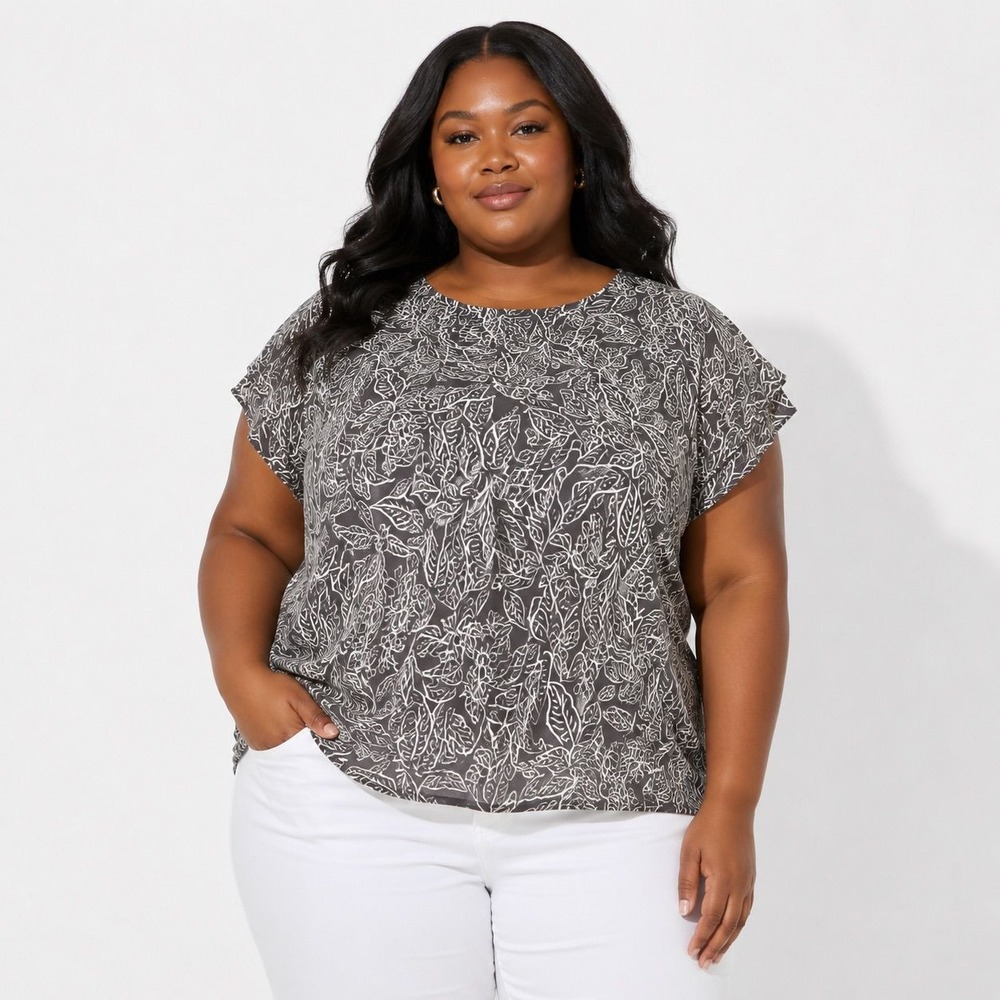 035- TORRID Island Silk Dolman Cross Back SIZE 6